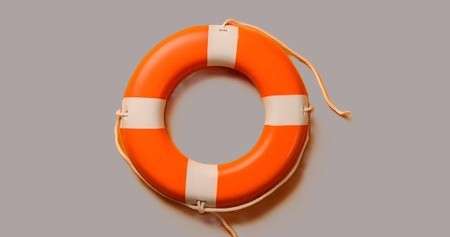 Rettungsring an Betonwand